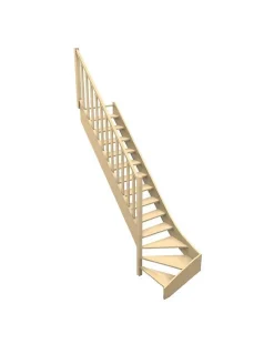 Escalier Quart Tournant Ceigne Kit Recoupable Bas à Gauche Sans Contremarche H Sol Sol 280 Cm-Woodup Best