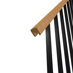 Escalier quart tournant droit chêne et aluminium noir Gagliano-Fortia Online