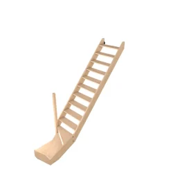 Escalier quart tournant droit hêtre coloris naturel 13 marches Siderno sans contremarches-Fortia Clearance