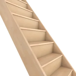 Escalier quart tournant droit hêtre coloris naturel 13 marches Siderno avec contremarches-Fortia Best