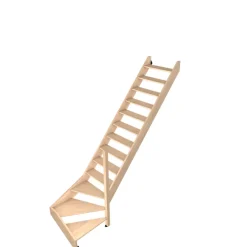 Escalier quart tournant gauche hêtre coloris naturel 13 marches Siderno sans contremarche-Fortia Sale