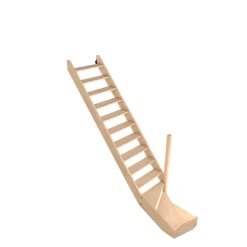 Escalier quart tournant gauche hêtre coloris naturel 13 marches Siderno sans contremarche-Fortia Sale