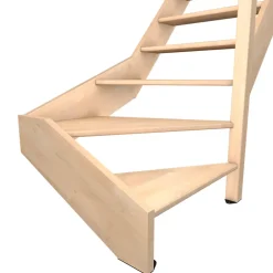 Escalier quart tournant gauche hêtre coloris naturel 13 marches Siderno sans contremarche-Fortia Sale