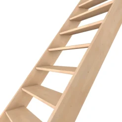 Escalier quart tournant gauche hêtre coloris naturel 13 marches Siderno sans contremarche-Fortia Sale