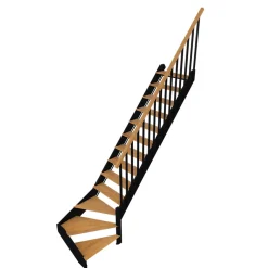 Fortia Escalier quart tournant gauche chêne et aluminium noir Gagliano