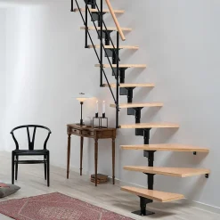 Escalier quart tournant modulaire Sogem hêtre Lyon- Online