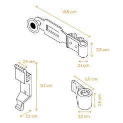 Tirard Espagnolette, Kit complet, Blanc, Composite, pour Volet Battant, Ferrure de Volet