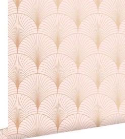 Estahome papier peint art déco rose clair et or rose - 53 cm x 10.05 m - 139229