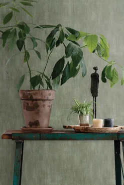 Estahome papier peint effet béton vert olive grisé - 53 cm x 10.05 m - 148754