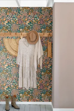 Estahome papier peint feuilles et fleurs tropicales multicolore - 0.53 x 10.05 m - 130946