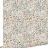 papier peint fleurs bleu grisâtre, rose terracotta et vert - 53 cm x 10.05 m - 139837-Estahome Sale