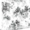 papier peint roses noir et blanc - 53 cm x 10.05 m - 138112-Estahome Hot