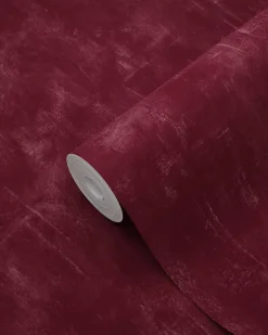 papier peint uni à effet pictural rouge bordeaux - 53 cm x 10.05 m - 148724-Estahome Hot