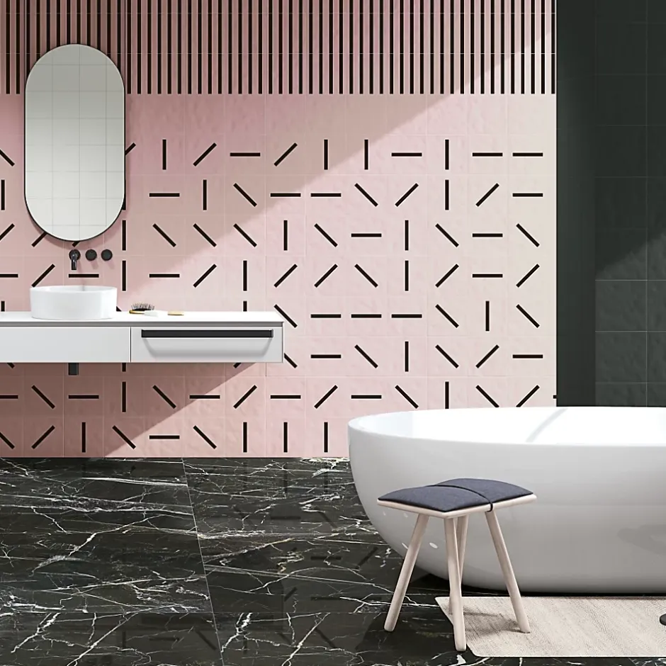 Vives Faïence Berta Rose 20 x 20cm ( vendu par boite de 1 m² )