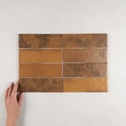 Faïence Effet Zellige ARTISAN 6.5x20 Gold - Les Carreaux de Jean-Gioia Materia Online