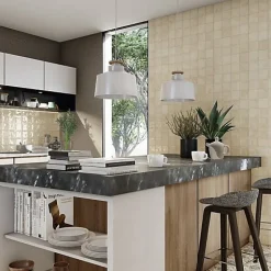 Les Carreaux De Jean  Faïence Effet Zellige Beige CHAOUEN 10x10 Cream - Les Carreaux de Jean