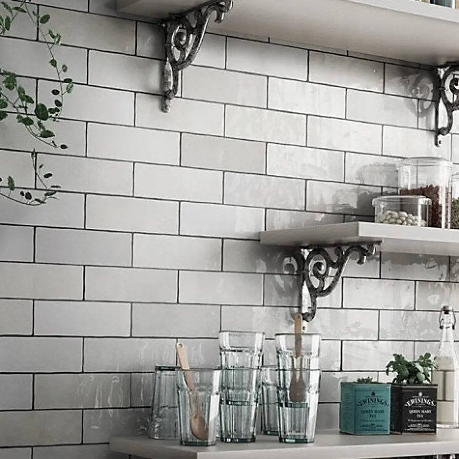 Gioia Materia Faïence Effet Zellige Blanc ARTISAN 6.5x20 White - Les Carreaux de Jean