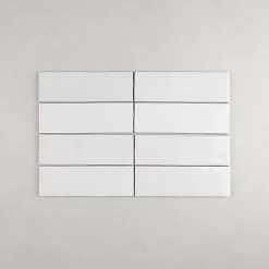 Gioia Materia Faïence Effet Zellige Blanc ARTISAN 6.5x20 White - Les Carreaux de Jean