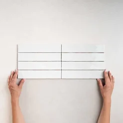 Les Carreaux De Jean  Faïence Effet Zellige Blanc SAONA 5x25 White - Les Carreaux de Jean