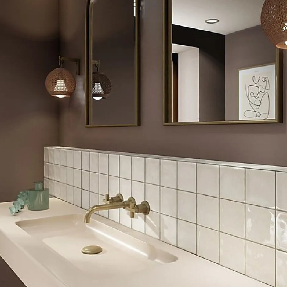 Faïence Effet Zellige Blanc CHAOUEN 10x10 Ice - Les Carreaux de Jean-Les Carreaux De Jean Discount