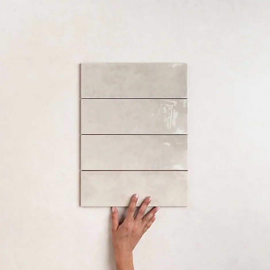 Les Carreaux De Jean Faïence Effet Zellige Blanc CINQUE TERRE Blanco 10x30cm - Les Carreaux de Jean