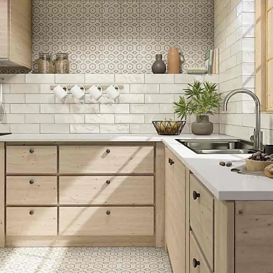 Les Carreaux De Jean Faïence Effet Zellige Blanc CINQUE TERRE Blanco 10x30cm - Les Carreaux de Jean