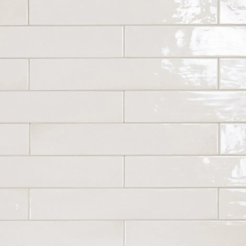 Gioia Materia Faïence Effet Zellige Blanc MANACOR 6,5x40 white - Les Carreaux de Jean