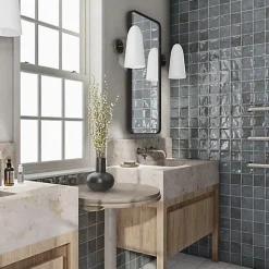 Les Carreaux De Jean  Faïence Effet Zellige Bleu CHAOUEN 10x10 Notte - Les Carreaux de Jean