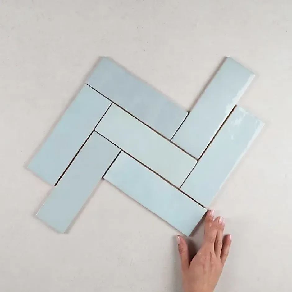 Faïence Effet Zellige Bleu Ciel ARTISAN 6.5x20 Aqua - Les Carreaux de Jean-Gioia Materia