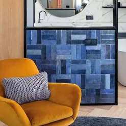 Faïence Effet Zellige Bleu ARTISAN 6.5x20 Blue - Les Carreaux de Jean-Gioia Materia Online