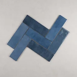 Faïence Effet Zellige Bleu ARTISAN 6.5x20 Blue - Les Carreaux de Jean-Gioia Materia Online