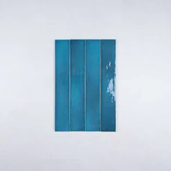 Faïence Effet Zellige Bleu Canard MANACOR 6,5x40 glacier - Les Carreaux de Jean-Gioia Materia New