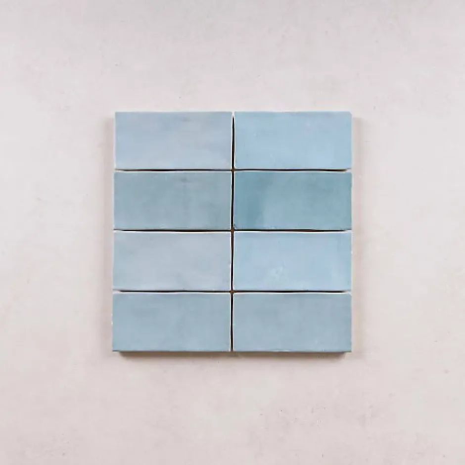 Faïence Effet Zellige Bleu Ciel FEZ Mat 6,2x12,5 Aqua - Les Carreaux de Jean-Les Carreaux De Jean Best