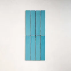 Les Carreaux De Jean  Faïence Effet Zellige Bleu SAONA 5x25 Sky - Les Carreaux de Jean