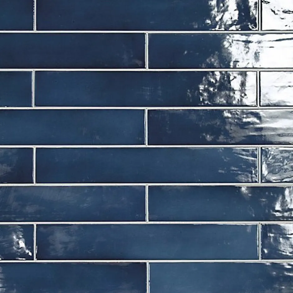 Faïence Effet Zellige Bleu Foncé MANACOR 6,5x40 ocean blue - Les Carreaux de Jean-Gioia Materia Discount