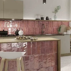 Les Carreaux De Jean  Faïence Effet Zellige Bordeaux CINQUE TERRE Carmine 10x30cm - Les Carreaux de Jean