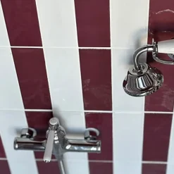 Gioia Materia Faïence Effet Zellige Bordeaux VILLAGE 6,5x20 Aubergine - LES CARREAUX DE JEAN