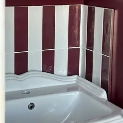 Gioia Materia Faïence Effet Zellige Bordeaux VILLAGE 6,5x20 Aubergine - LES CARREAUX DE JEAN