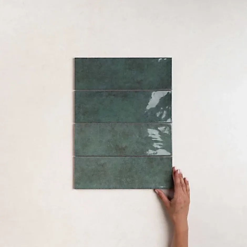 Les Carreaux De Jean Faïence Effet Zellige CINQUE TERRE Océan 10x30cm - Les Carreaux de Jean