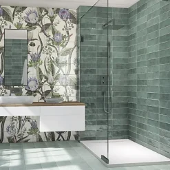 Les Carreaux De Jean Faïence Effet Zellige CINQUE TERRE Océan 10x30cm - Les Carreaux de Jean