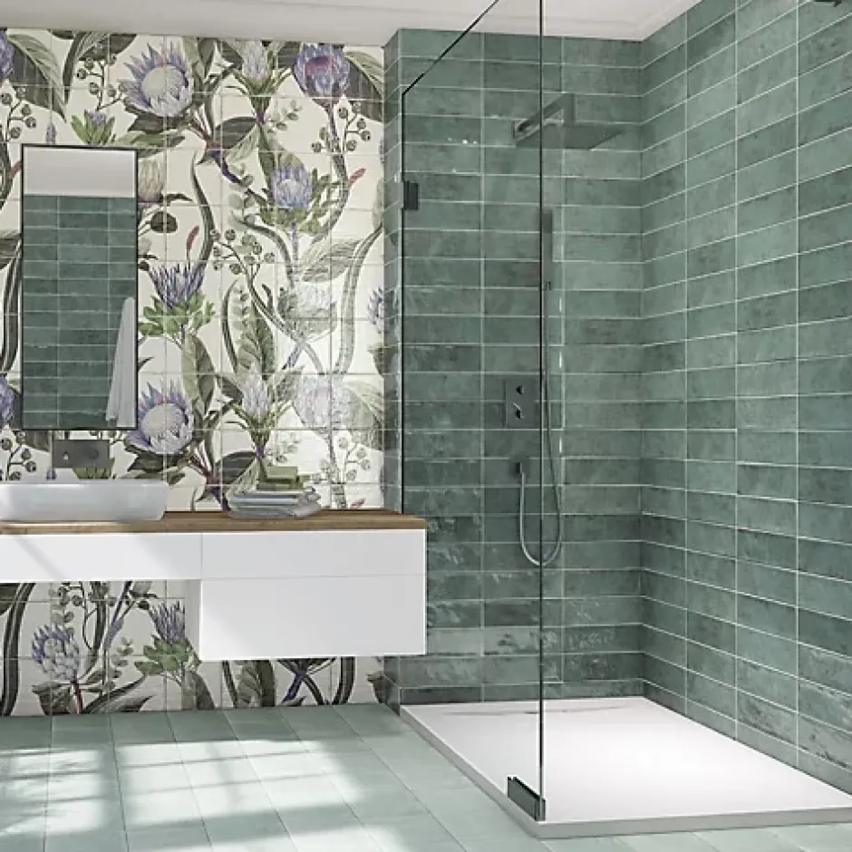 Les Carreaux De Jean Faïence Effet Zellige CINQUE TERRE Océan 10x30cm - Les Carreaux de Jean