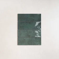 Les Carreaux De Jean Faïence Effet Zellige CINQUE TERRE Océan 10x30cm - Les Carreaux de Jean