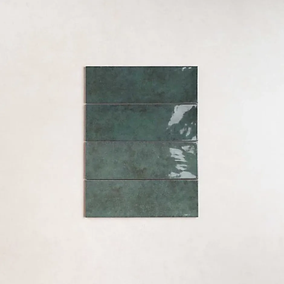 Les Carreaux De Jean Faïence Effet Zellige CINQUE TERRE Océan 10x30cm - Les Carreaux de Jean