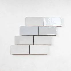 Les Carreaux De Jean Faïence Effet Zellige Gris FEZ Brillant 6,2x12,5 Grey - Les Carreaux de Jean