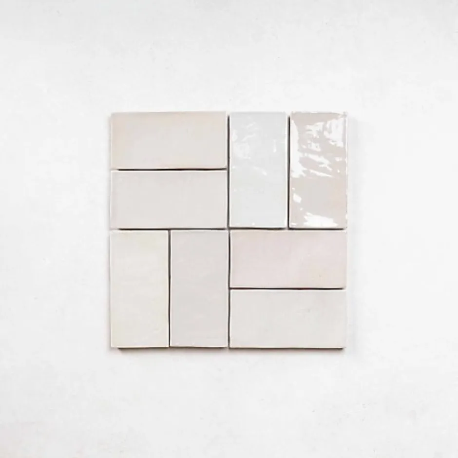 Faïence Effet Zellige Gris Clair FEZ Brillant 6,2x12,5 Warm - Les Carreaux de Jean-Les Carreaux De Jean Online