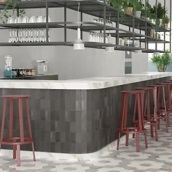 Les Carreaux De Jean  Faïence Effet Zellige Gris Foncé FEZ Mat 6,2x12,5 Graphite - Les Carreaux de Jean