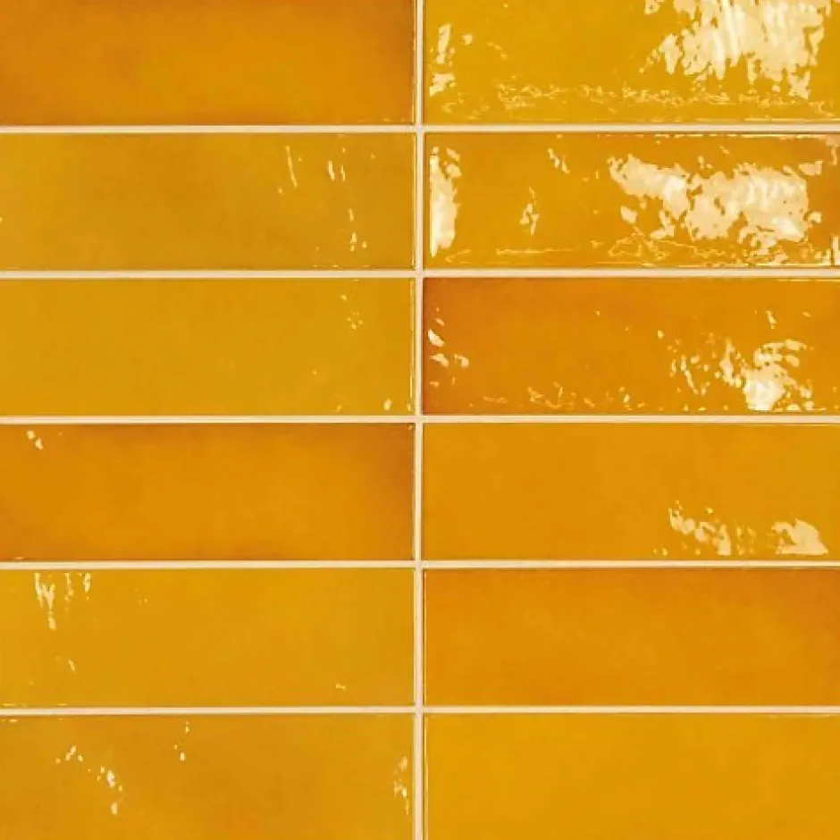 Gioia Materia Faïence Effet Zellige Jaune VILLAGE 6,5x20 Tuscany Gold - LES CARREAUX DE JEAN