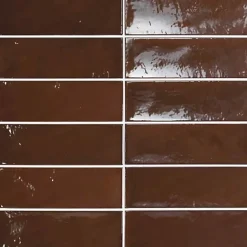 Faïence Effet Zellige Marron VILLAGE 6,5x20 Walnut Brown - LES CARREAUX DE JEAN-Gioia Materia Clearance