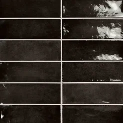 Faïence Effet Zellige Noir VILLAGE 6,5x20 Black - LES CARREAUX DE JEAN-Gioia Materia Outlet