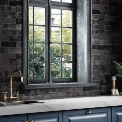 Gioia Materia Faïence Effet Zellige Noir ARTISAN 6.5x20 Graphite - Les Carreaux de Jean